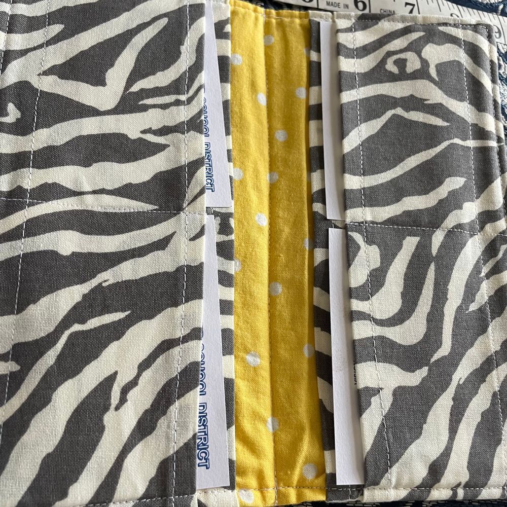 Handmade fabric wallet‎ billfold washable cotton baseball monkeys zebra NEW - Picture 7 of 16